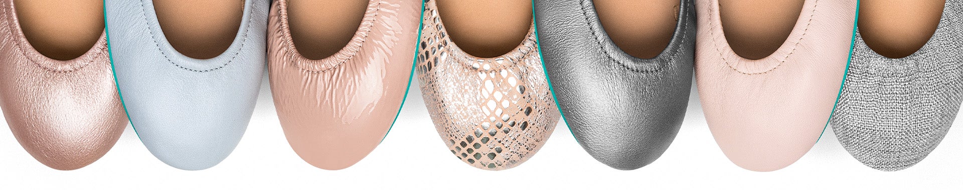 a display of a variety of tieks styles perfect for your wedding day