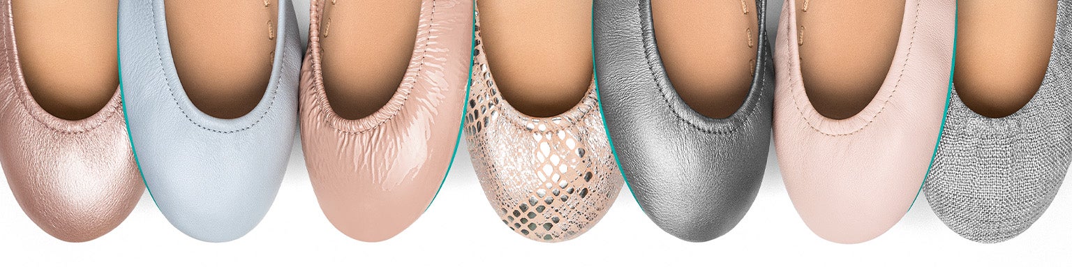 a display of a variety of tieks styles perfect for your wedding day