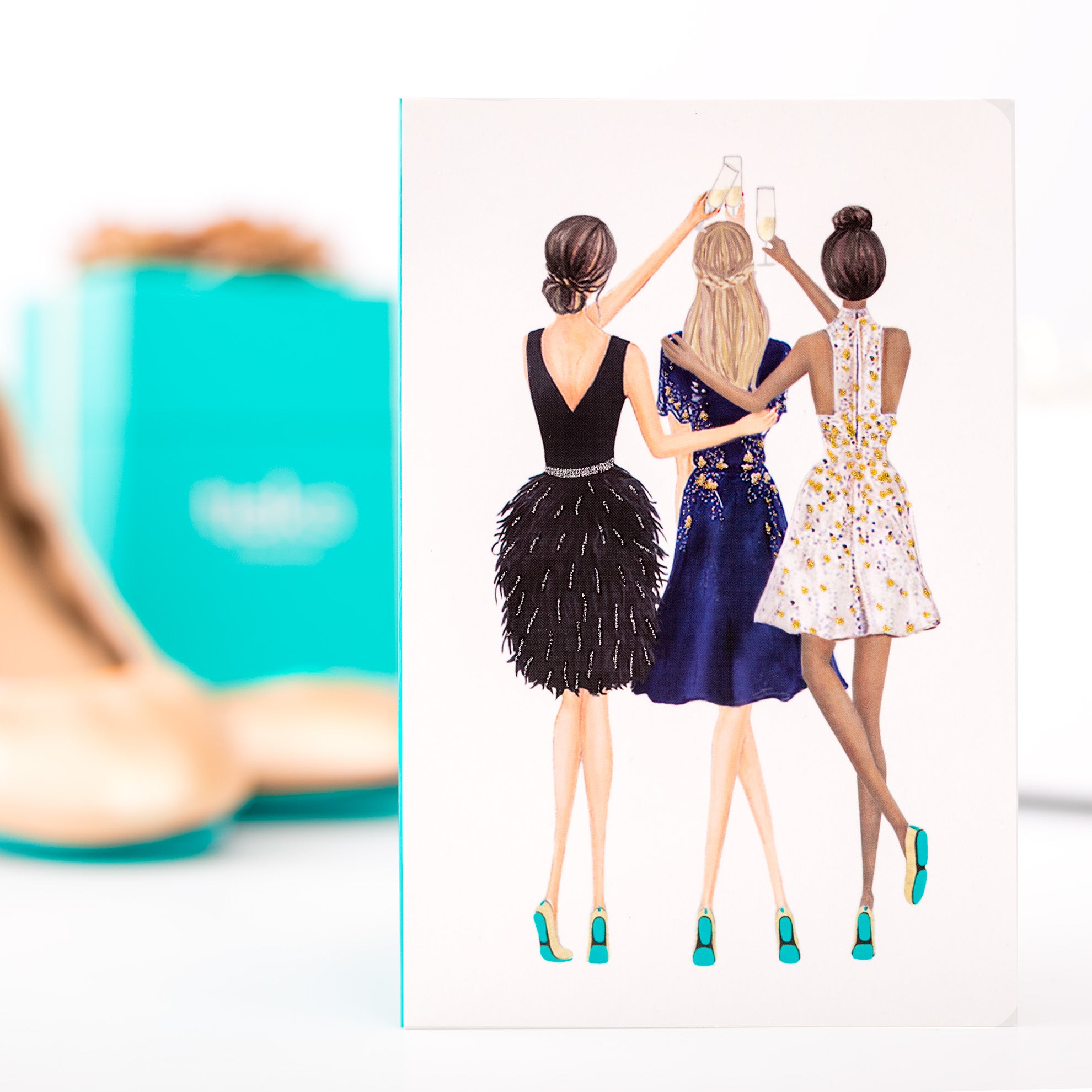 champagne tieks flats and champagne themed tieks card