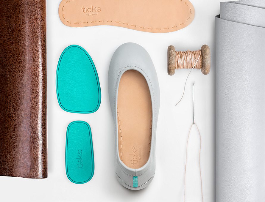the components of tieks ballet flats