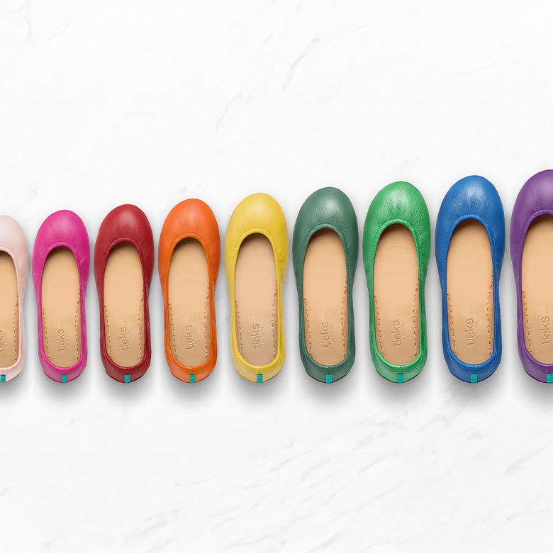 tieks flat shoes in a variety of colors