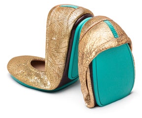 Golden Glitz ballet flats