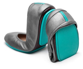 Metallic Pewter ballet flats