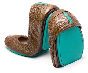 Sienna Brown Croc ballet flats