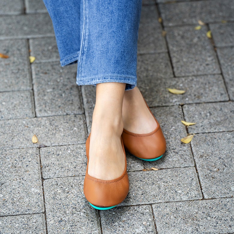 chestnut tieks styled with jeans