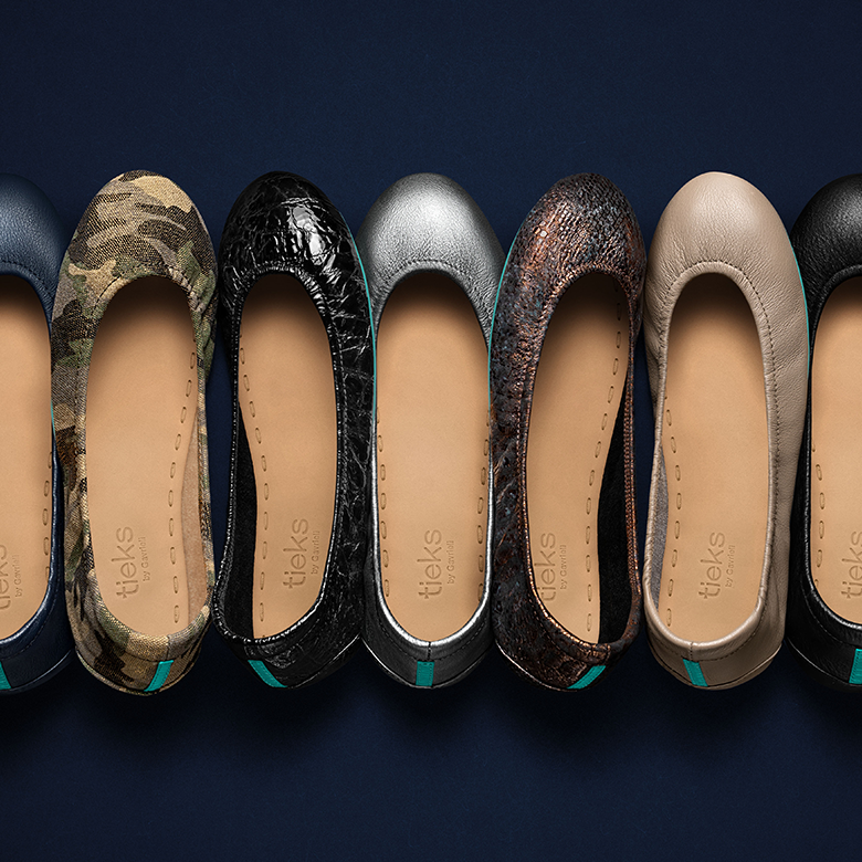 tieks ballet flats in dark neutral colors