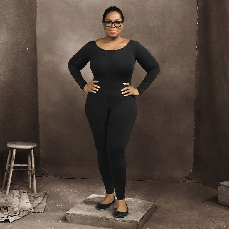 oprah in matte black tieks flats