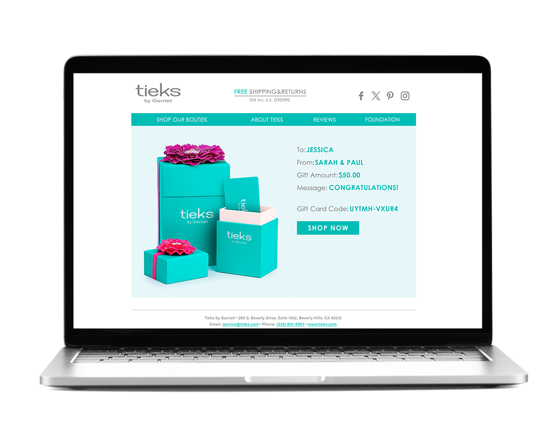 shop now for an e-gift card